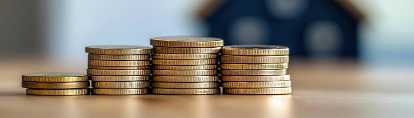 capital appreciation flat design front view wealth-themed water color triadic color scheme