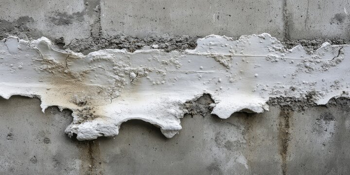 Glue stains persist on the concrete wall, showcasing the remnants of adhesive use. These glue stains on the concrete wall tell a story of past projects and repairs in the environment.