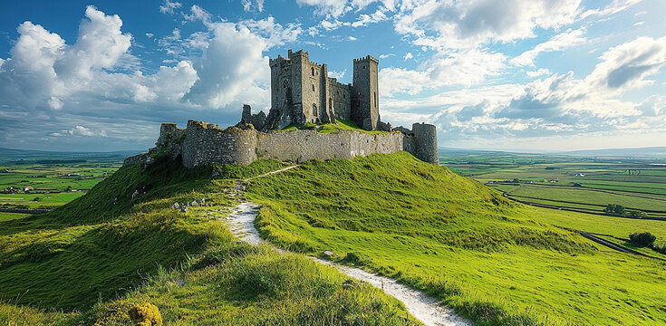 rock of cashel under clear skies