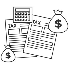 Tax Payment Line Icon