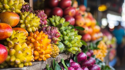 Close up of Eugenia uniflora displayed at a market, showcasing the vivid colors and details of Eugenia uniflora, a unique fruit attracting attention in the marketplace.