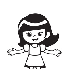 Cute happy girl vector