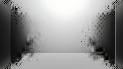 Fototapeta premium Abstract Grey Background With Black Halftone Dots