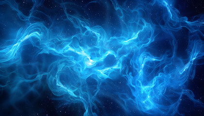 Fototapeta premium Abstract background, blue neon nebula.