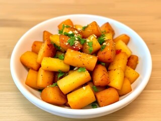 Patatas bravas are from Spain: Potatoes with spicy sauce.