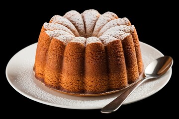 a tea cake dessert on a white plate