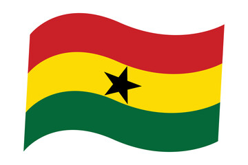 National flag of Ghana red yellow and green horizontal stripes with a black star on central band