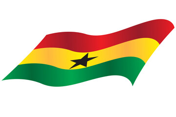 National flag of Ghana red yellow and green horizontal stripes with a black star on central band