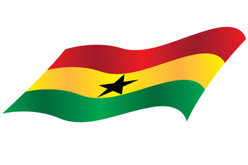 National flag of Ghana red yellow and green horizontal stripes with a black star on central band