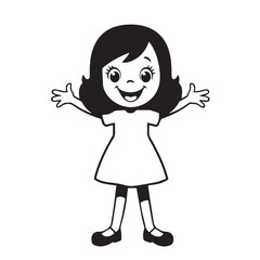 Cute happy girl vector