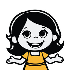 Cute happy girl vector