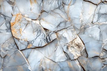 Fototapeta premium White and gray marble stone texture with veins and warm undertones suitable for background or design use Copy Space