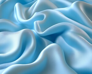 Obraz premium Draped light blue silk fabric background.