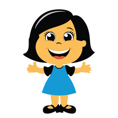 Cute happy girl vector