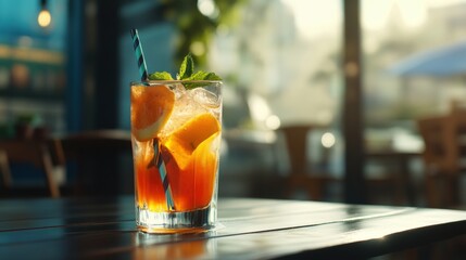 A glass of fruit water
