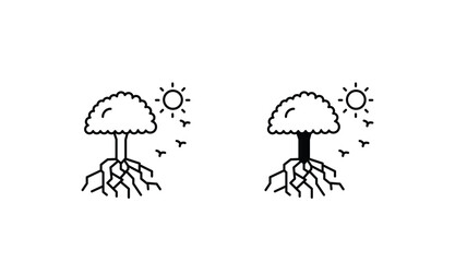 Mangrove icon design with white background stock illustration