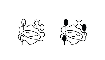 Lake icon design with white background stock illustration