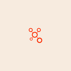 Abstract molecule logo icon flat vector design.