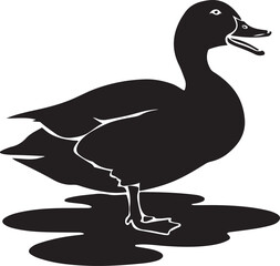 Duck silhouette illustration vector .