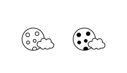 Cloud Moon icon design with white background stock illustration