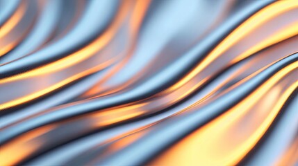Metallic abstract background idea. Abstract silky waves with golden and blue tones creating a modern visual appeal.
