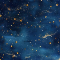 Fototapeta premium Starry Night Sky Background in Deep Blue