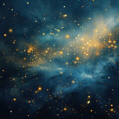 Cosmic Night Sky with Twinkling Stars and Nebulae