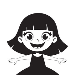 Cute happy girl vector