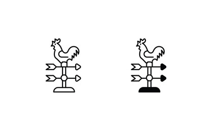 Weather Cock icon design with white background stock illustration