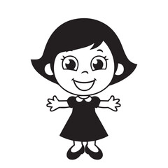 Cute happy girl vector