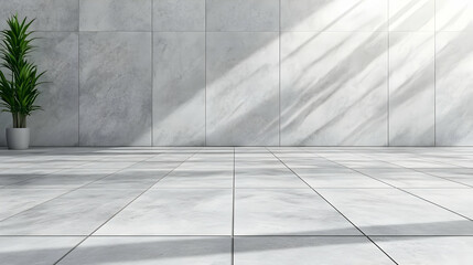 Obraz premium Sunlit Minimalist Tile Floor Background 3D