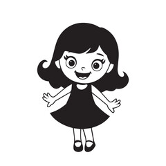 Cute happy girl vector