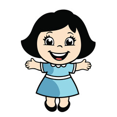 Cute happy girl vector
