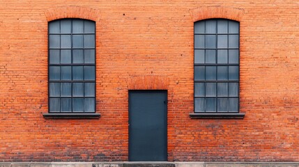 Rustic Red Brick Wall with Sharp Details Symbolizing Urban Aesthetics