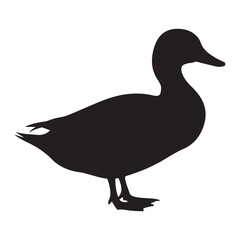 Duck black silhouette vector