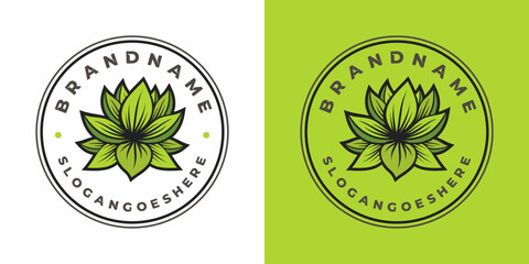 magnolia flower plant circle vector logo © Syibil