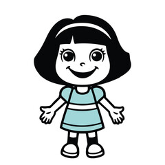 Cute happy girl vector