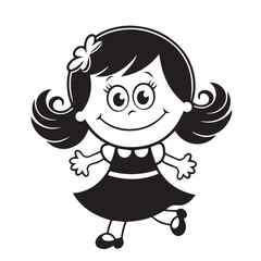 Cute happy girl vector