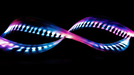 Colorful Light Waves Creating Dynamic Motion on Black Background