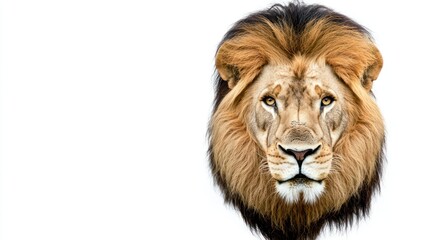 Fototapeta premium A detailed illustration of a lion's face with a majestic mane.