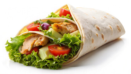 PNG Delicious chicken wrap with vegetables