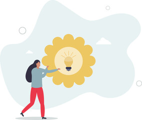 solar energy. alternative energy concept and innovation.flat characters.