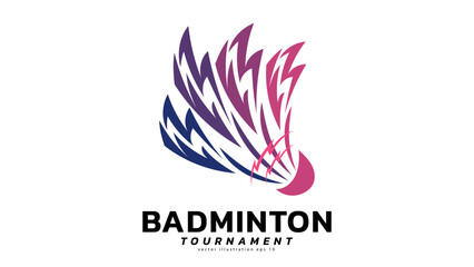 Badminton Shuttlecock Logo symbol vector, Modern design and beautiful colors isolated on white background, can use for  Badminton Championship Logo , illustration Vector EPS 10