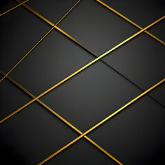 Abstract Gold Lines Black Background
