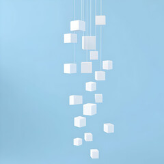 Obraz premium Abstract 3D Background: Floating Cubes