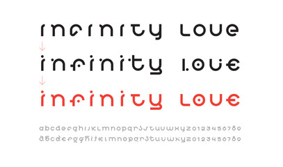 Digital font, modern alphabet, includes two font variants, vector illustration 10EPS.