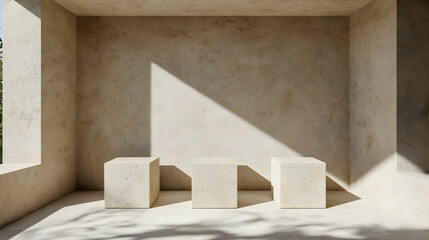 Minimalist Beige 3D Render