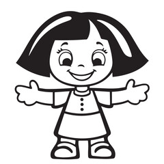 Cute happy girl vector