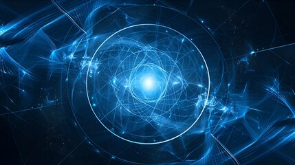 Fototapeta premium 3D abstract blue geometric line on dark blue background texture