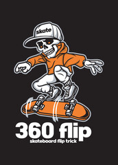 skull skatebord 360 flip trick